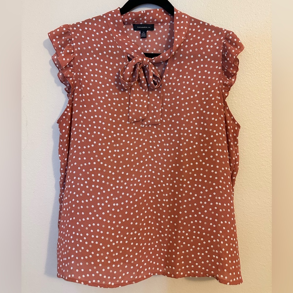 Tamara H. Women's Rust Polka Dot Blouse